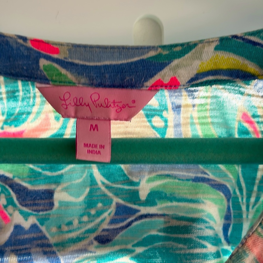 Lilly Pulitzer Blue and Pink Tropical Dress - Picture 2 of 3